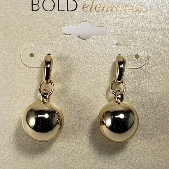 Polished Gold-Tone Teardrop Beaded Earrings w/ Post for a Fashionable Look Women - Picture 1 of 7